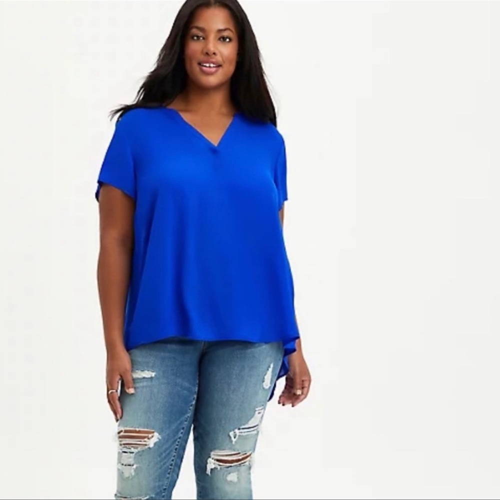 NWT Torrid electric blue flowy sheer soft comfortable top